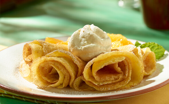 Orange Crepes With Orange Whipped Cream