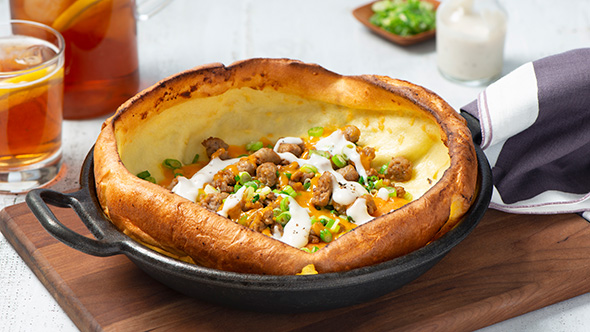 Dutch Baby with Sausage & Gravy